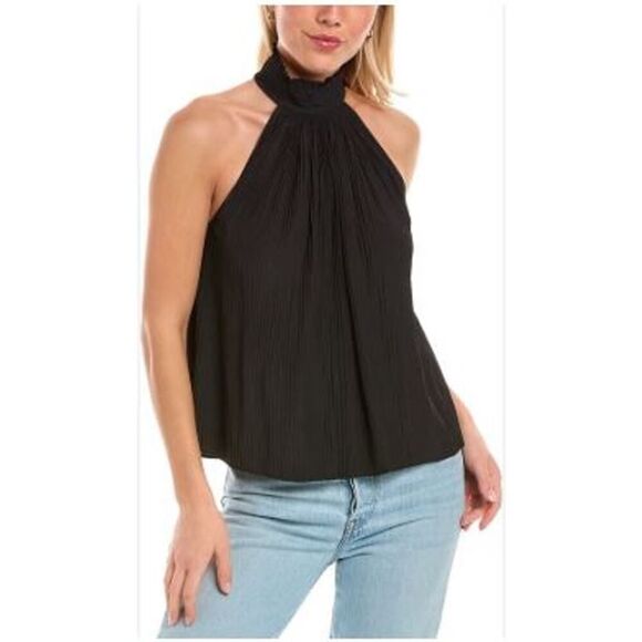 NWT 295 Ramy Brook Women's Arthur Pleated Mock Turtleneck Sleeveless Top M L - Picture 7 of 16